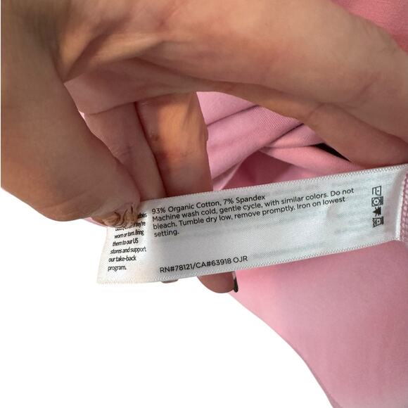 Eileen Fisher Organic Cotton Jersey Round Neck Boxy Fit Dress Pink Small Minimal - Picture 9 of 11